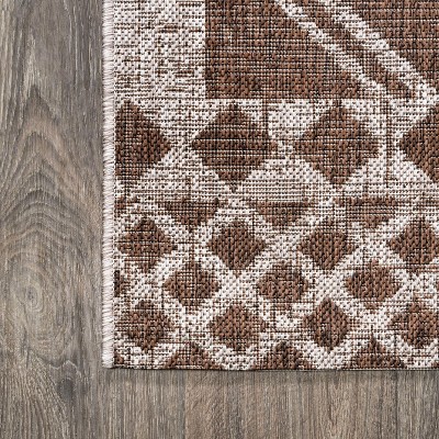 Tribal Diamond Medallion Brown/Beige Indoor/Outdoor Rug