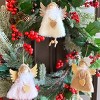 Wrapables Plush Christmas Angel Ornaments, Fairy Doll Hanging Tree Decorations (Set of 3), Pink Khaki White - 4 of 4