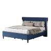 Christopher Knight Home Adler Upholstered Modern Platform Bed with Curved Back Headboard - 2 of 4