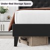 King Velvet Upholstered Platform Bed Frame with Wingback Tufted Headboard & Wood Slat Support, No Box Spring Needed - 4 of 4