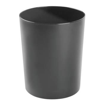 mDesign Small Round Metal 1.7 Gallon Wastebasket/Recycling Can