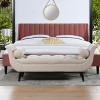 NicBex Bench End of Bed Bench Tufted Flared Arm Bench for Bedroom and Entryway, Beige - 2 of 4