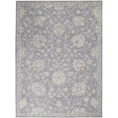 Charcoal Elegance 8' x 10' Hand-Knotted Synthetic Area Rug