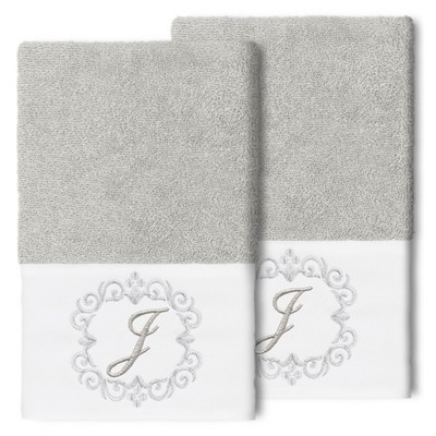 Linum Home Textiles 100% Turkish Cotton MONICA 2PC Embellished Hand Towel Set