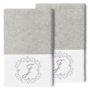 Linum Home Textiles 100% Turkish Cotton MONICA 2PC Embellished Hand Towel Set - 1 of 1