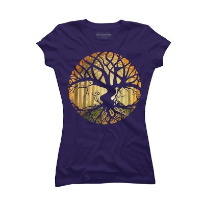 Junior's Design By Humans Druid Tree By EVA3 T-Shirt