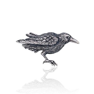 Slickblue Celtic Raven Pendant Necklace in Sterling Silver with Oxidized Finish, 18" Chain - 1 of 3