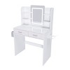 Syemin Vanity Tables Mirror Vanity Dressing Table with Lights for Women with Hair Dryer Stand, Makeup Desk Furniture, White, 27.56"*15.75"*49.21" - 2 of 4