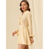 INSPIRE CHIC Women's Peter Pan Collar Long Sleeve Floral A-Line Dresses - 4 of 4