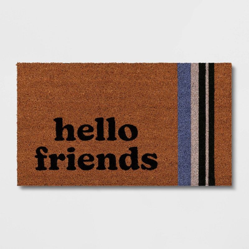 1&#39;4&#34;x2&#39;4&#34; Hello Friends Rectangular Outdoor Door Mat Multicolor - Room Essentials&#8482;, 1 of 6