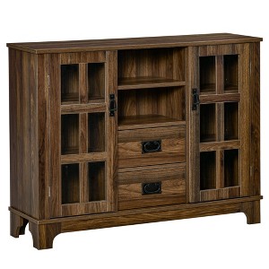 NicBex Farmhouse Sideboard Buffet Cabinet with Storage 42.3 Inch Kitchen Cabinet Large Capacity Coffee Bar Cabinet for Kitchen,Living Room,Brown - 1 of 4