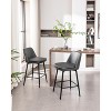 CAVINAS Swivel Bar Stools Set of 2, PU Leather Upholstered Counter Stools, Modern Bar Chairs with Metal Legs for Kitchen Island - 2 of 4