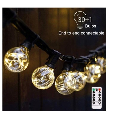MPM Outdoor LED String Lights Indoor Patio Garden (25 Feet) G40 Globe Plastic Light Bulbs, Waterproof, Shatterproof E1 Socket