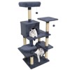 Costway 58” Tall Multi-level Cat Tree with Upholstered Perch & Cat Condo, Comfy Hammock Beige/Green+Orange/Light Gray/Dark Gray/Pink - 2 of 4