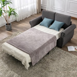 LOVMOR 57.5" Orisfur Pull Out Sofa Bed Loveseat Sleeper with Twin Size Memory Mattress for Living Room Spaces - 1 of 4