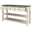 Console Table, Mid-Century Modern, Wood Legs, 3 Drawers & 2 Tier Open Shelf, for Entryway,, Hallway, Living Room - 3 of 4