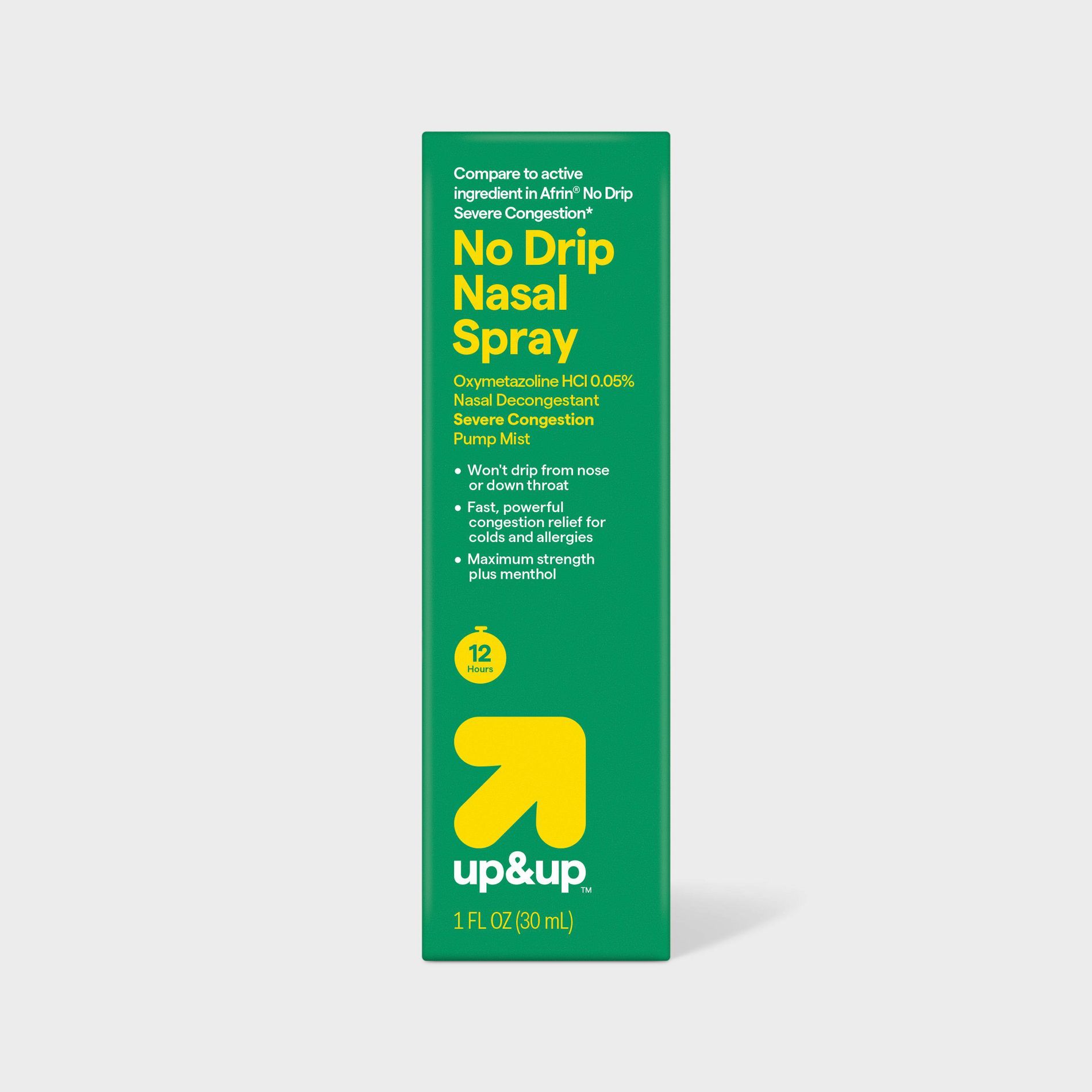 No Drip Nasal Decongestant Spray - 1 fl oz - up&up™: Oxymetazoline Hydrochloride