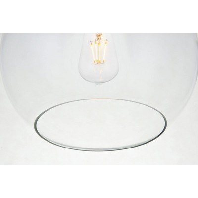 Baxter Chrome Flush Mount with Clear Glass Shade