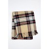 HomeRoots 50" X 67" Camel Black Red And White Cotton Blend Plaid Throw Blanket with Fringe - 4 of 4