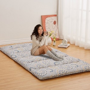 Japanese Style Floral Floor Mattress for Adults Kids Foldable & Portable Floor Mat Sleeping Pad for Dorm Camping - 1 of 4