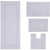 Set of 4 Classy Bathmat Collection White Cotton Tufted Bath Rug - Home Weavers - 2 of 4