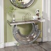 KIGFTSOD 3C Shaped Crushed Diamond Hallway and Console Table with Mirrored Centre for Hotel and Living Room - 3 of 4