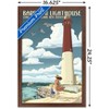 Trends International Lantern Press - New Jersey Shore, Barnegat Lighthouse Framed Wall Poster Prints - 3 of 4