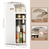 Modern Plastic Narrow Gap Storage Cabinet, Waterproof Skinny Bathroom Storage Organizer With Drawers, Cream White With Transparent Black Accents - 2 of 4