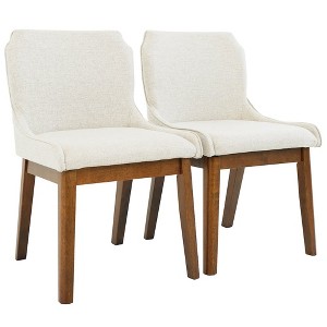 Ashcroft Furniture,Ellis Dining Chair Set of 2 - Beige Linen - 1 of 4