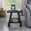 Syemin End Tables Wood Storage End Table Nightstand with Shelf Sofa Storage Side Table Bedside Tables for Small Space, Black, 23.5"*14"*22" - 4 of 4