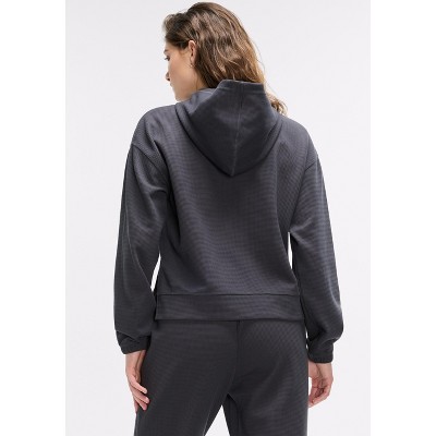 Peloton Women's Waffle Snap Pull Over Hoodie, Slate - image 3