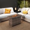 Costway 44.5" Propane Fire Pit Table with Metal Slatted Tabletop & Stainless Steel Burner Brown/Black/Gray - 2 of 4