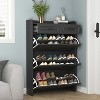 Hommoo Slim Wooden Shoe Cabinet With 3 Flip Drawers & 2 Top Compartments, Space-Saving Organizer For Hallway - 4 of 4