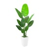 Artificial Bird of Paradise Tree , Faux Bird of Paradise Tree with Tall White Planter, Ideal for Home Decor and Housewarming Gift - 3 of 4