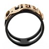 Slickblue Rose Gold & Black Stainless Steel Statement Ring, “QUEEN” Pink Letters, Modern Fashion Ring, Sizes 5-10 - 3 of 4
