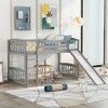 PAGED Twin Size Loft Bed, Modern Wooden Bed Frame, Bunk Bed with Slide, Guardrails and Ladder for Bedroom - 2 of 4