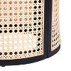 FONTOI End Table Round Rattan Side Table Hollow Woven End Table Rubber Wood Top for Bedroom or Living Room Apartment, Black, 15.7"*15.7"*17.8" - 4 of 4