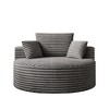 50" Corduroy Upholstered Modern Single Sleeper Chair with Backrest Pillow and No Assembly Required - 3 of 4