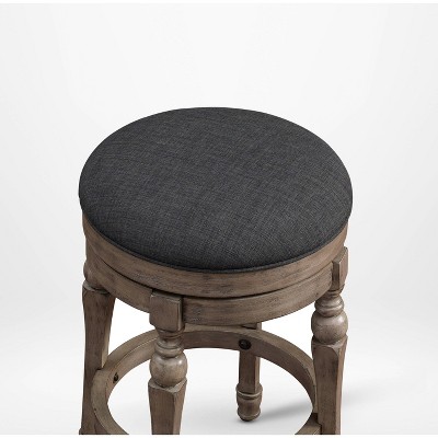 Maxwell Traditional Swivel Counter Stool in Charcoal and Sand