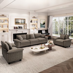 Captiva Designs Cloud Modular 5PC Sectional Sofa Set, Deep Seat Couch for Living Room, Corduroy & Chenille Fabric - 1 of 4