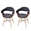 vidaXL Dining Chairs 2 pcs Dark Gray Bent Wood and Fabric - 2 of 4