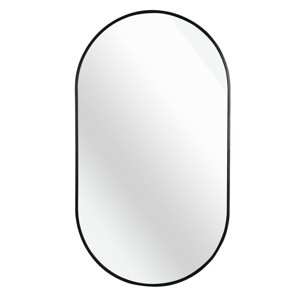 GlasFlength Decorative Wall Mirrors Oval Accent Mirror Wall Mirror Polished Mirror Decorative Mirror for Living Room, Black, 33"*20"*1.1" - 1 of 4