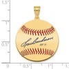 Black Bow Jewelry 14K Gold Plated Lou Boudreau Signature MD Enamel Baseball Pendant - 4 of 4