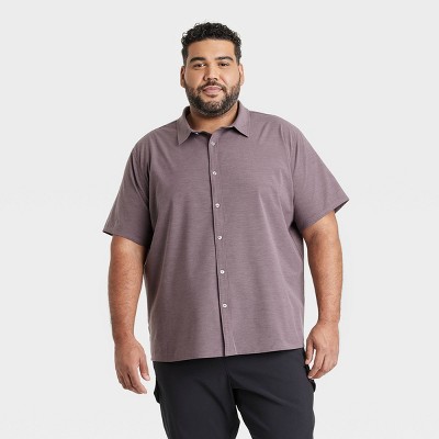 Men's Big Short Sleeve Woven Shirt - All In Motion™ Purple 3XL