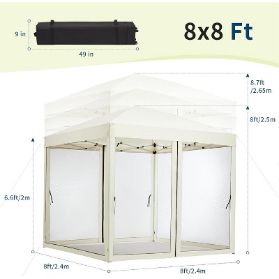 Jojoka Pop-Up Screen Tent with Adjustable Height,Portable Outdoor Shelter for Camping, Backyard, Beach