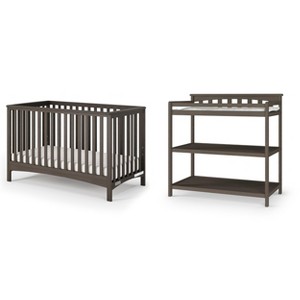 Child Craft London Crib & Changing Table Nursery Set, 2-Piece, Includes 4-in-1 Convertible Crib and Changing Table, Grows with Your Baby (Dapper Gray) - 1 of 4