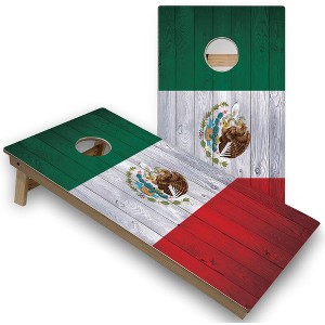Skip's Garage Mexico Flag Cornhole Board Set, Includes 2 Boards, 8 Bags - 1 of 4