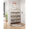 Shoe Cabinet With 3 Flip-Drawers & 2 Drawers, Narrow Shoe Storage Cabinet For Entryway, Freestanding Hidden Shoe Organizer - 3 of 4
