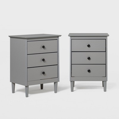 Stiva Classic Mid-Century Modern 3 Drawer Nightstand - Saracina Home