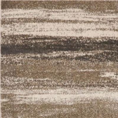 Beige Abstract Impressions 6'x9' Easy-Care Synthetic Area Rug
